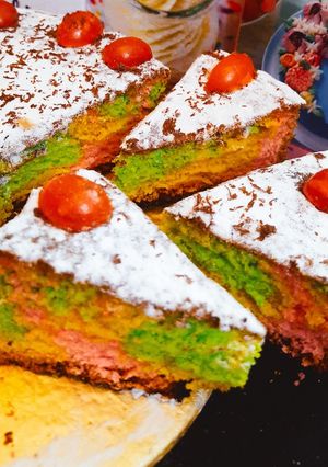 A picture of Rainbow Cake.