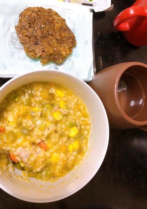 Hình của món Cháo yến mạch. Bánh chuối yến mạch.