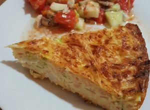 Foto principal de Pastel de calabacín y jamón cocido al horno con Thermomix