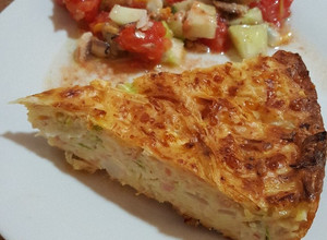 Foto principal de Pastel de calabacín y jamón cocido al horno con Thermomix