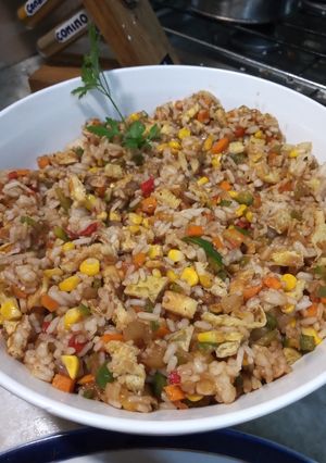 Una foto de Arroz chino primavera