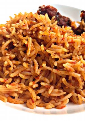 A picture of Oven Baked Jollof Rice.