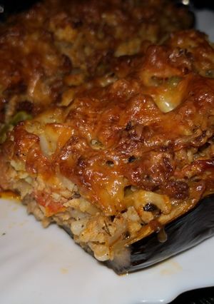 Darált hússal töltött padlizsán 🍆 recept fotója