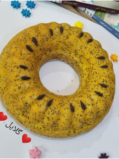 عکسی از دستور کیک خرفه زعفرانی 😋