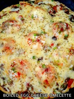 รูปของ ไข่ต้มชีสออมเล็ต boiled egg cheese omelette