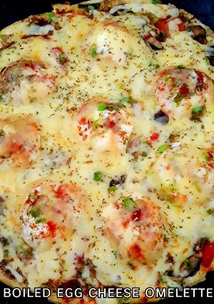 รูปของ ไข่ต้มชีสออมเล็ต boiled egg cheese omelette