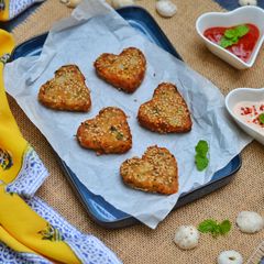 A picture of Makhana cutlets Lotus seeds hearts.