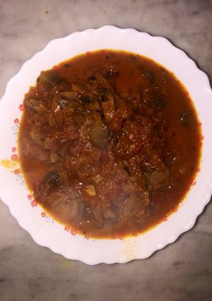 A picture of Mushroom semi gravy 🍄.