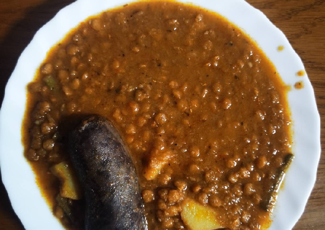 Lentejas con morcilla en olla rápida