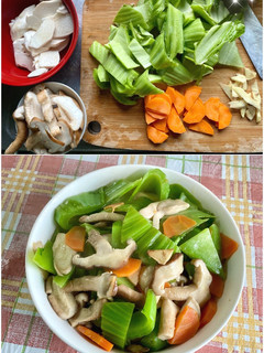 薑爆麻油炒雙菇芥菜 的食譜成品照片