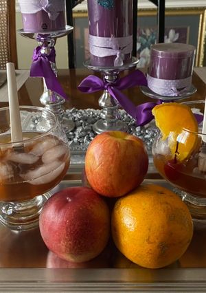 Hình của món Trà đào (peach tea).