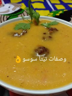 صورة لوصفة شوربه كريمه الطماطم بكرات اللحم