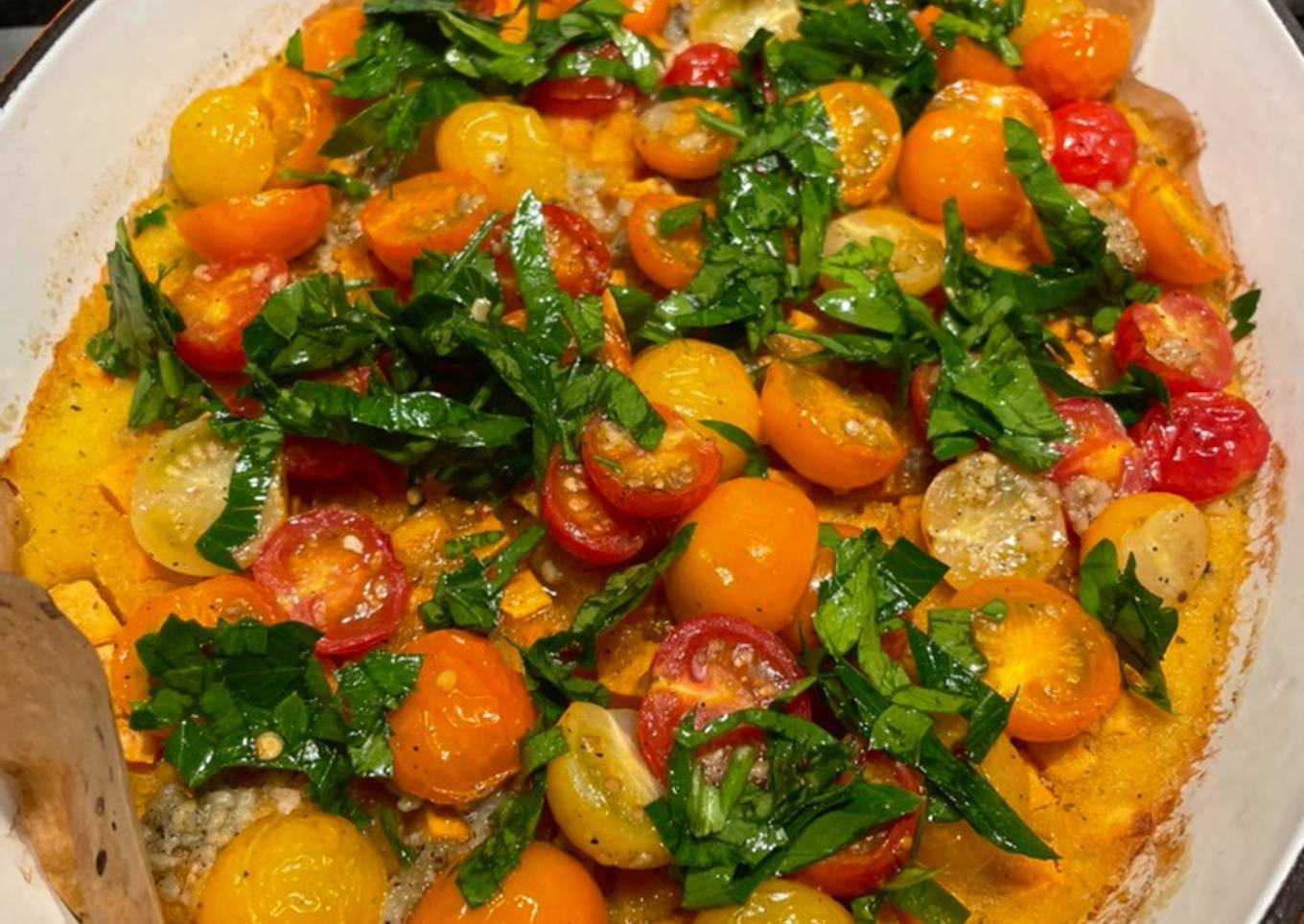 Baked Polenta with Garlic Tomatoes ðŸ…