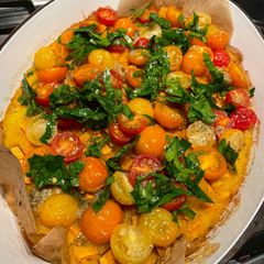 A picture of Baked Polenta with Garlic Tomatoes 🍅.