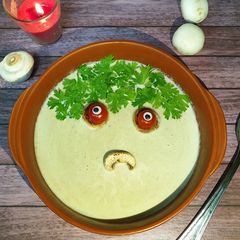 A picture of Spooky Mushroom soup.