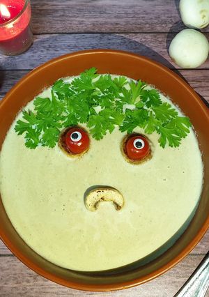 A picture of Spooky Mushroom soup.