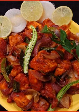 A picture of Paneer 65 Resturant Style.