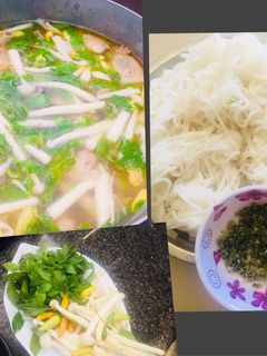Hình của món Lẩu gà lá é.