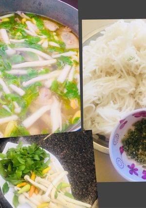 Hình của món Lẩu gà lá é.