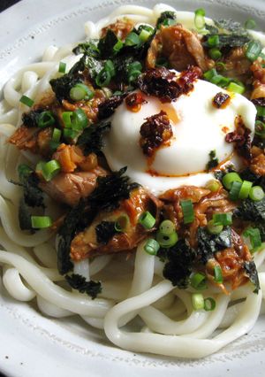 A picture of Gochujang Mackerel Udon.
