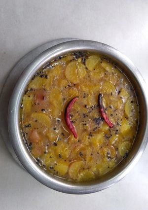 A picture of Radish yellow peas daal.