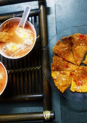 ચીઝી મેક્સિકન ટોર્ટિઆ સૂપ વિથ કોર્ન ચિપ્સ(Cheesy Mexican Tortilla Soup With Corn Chips Recipe In Guj રેસીપી મુખ્ય ફોટો