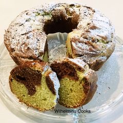 A picture of Yogurt Avocado Marble Cake.