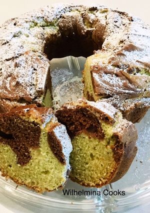 A picture of Yogurt Avocado Marble Cake.