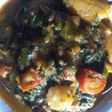 Porridge soup. (With sweet potatoes and unripe plantain)