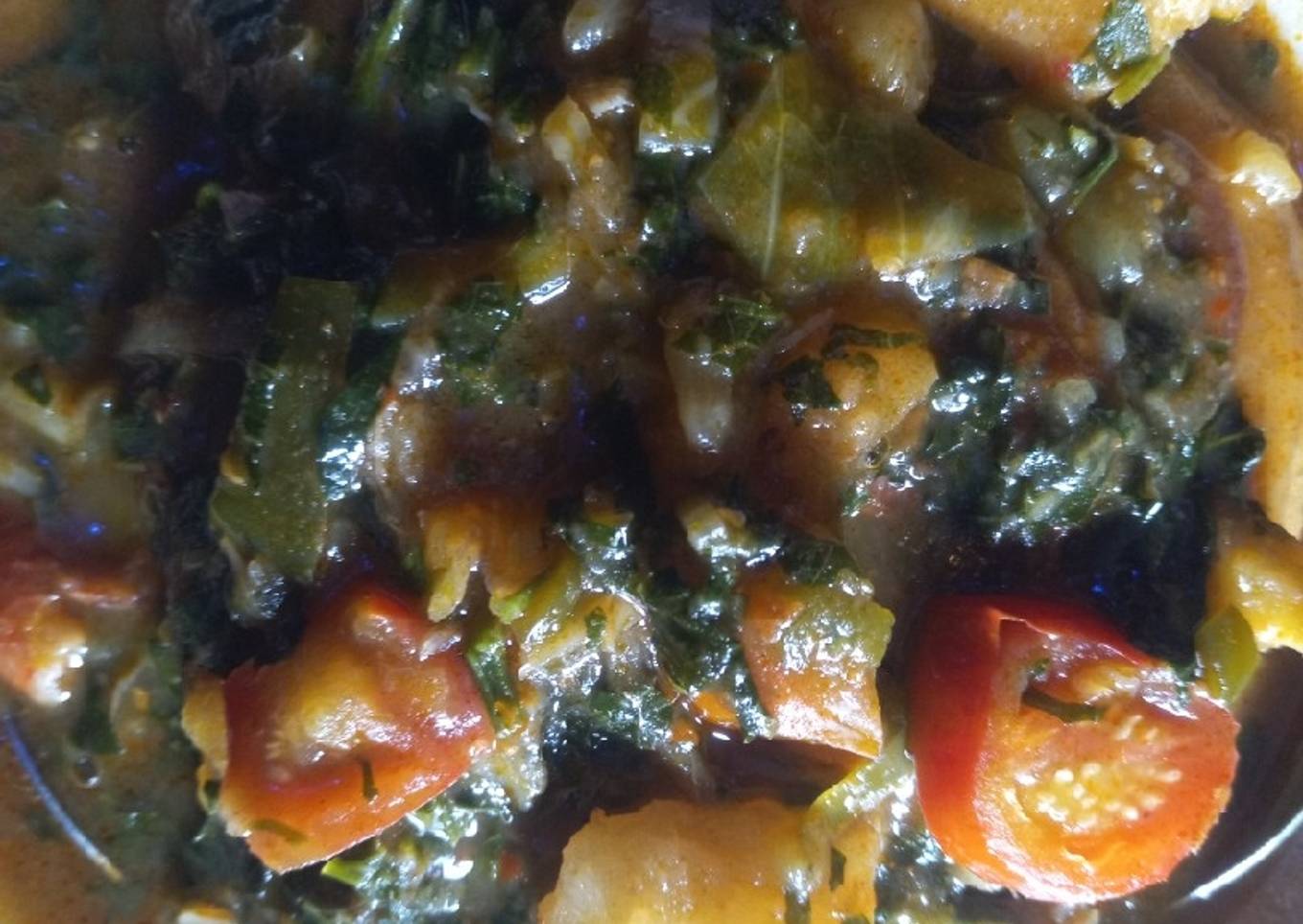 Porridge soup. (With sweet potatoes and unripe plantain)