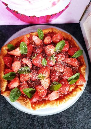 Une photo de Tarte fine aux fraises