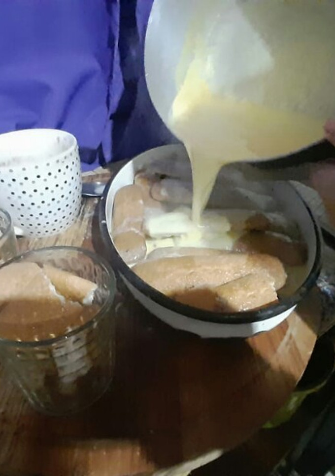 Una foto de Postre de vainillas con flan