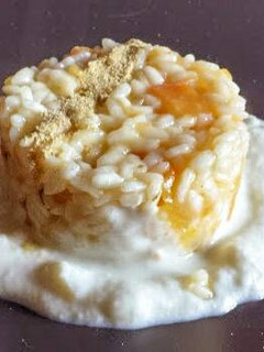 Una foto de Risotto con calabaza y crema queso pecorino