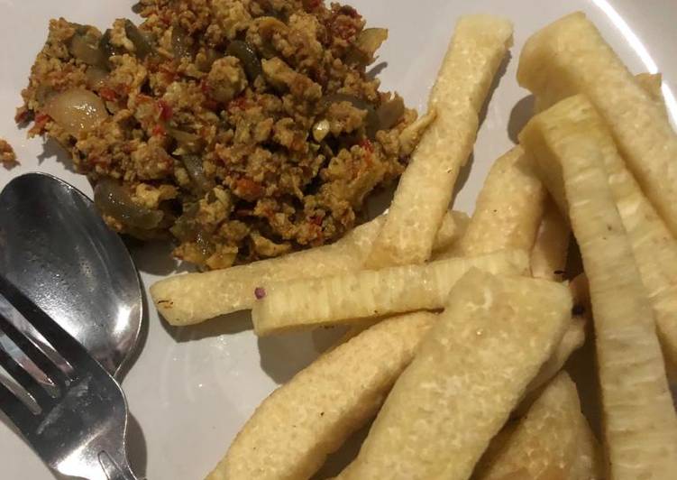 Simple Way to Make Homemade Fried yam and egg sauce | Satisfyingrecipe.web.app