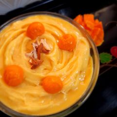A picture of Amrakhand/mango shrikhand.