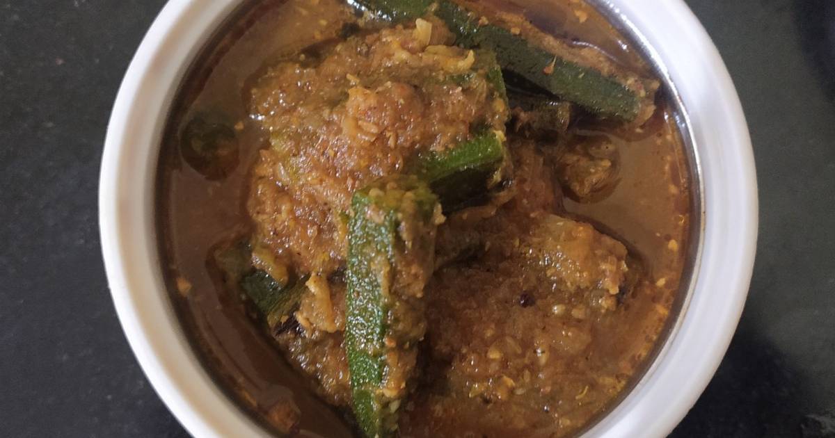 भेंडी करी (bhindi curry recipe in marathi) रेसिपी Meenal TayadeVidhale