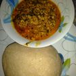Eba and egusi soup