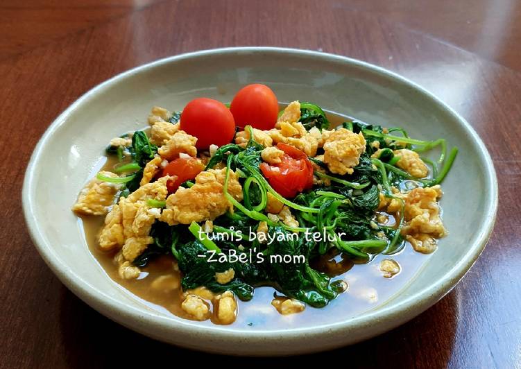 Resep Tumis Bayam Telur Lezat