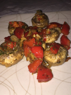 Una foto de Champiñones rellenos veganos