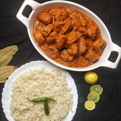 Soya chaap gravy A picture of Soya chaap gravy.