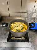 Vegetable Tofu Mushroom Cheese Egg Drop Noodle Soup