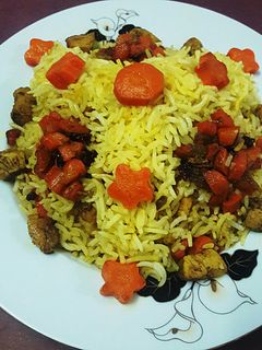 عکسی از دستور هویج پلو با مرغ