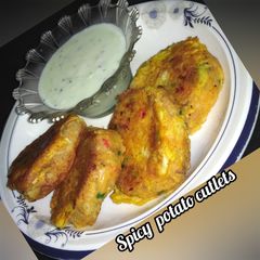 A picture of Spicy potato cutlets.