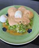Ensalada con papas y salsa de maní