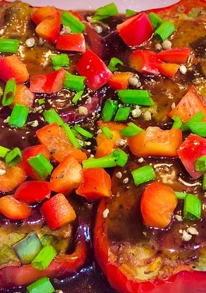Hình của món Cà Tím, Đậu Hũ, Cà Rốt Áp Chảo Sốt Dầu Hào.