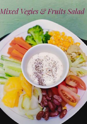 Foto resep Mixed Vegies&Fruits Salad (salad sayur dan buah)