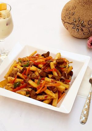 A picture of Fried veggies yam.
