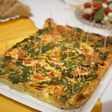 Quiche gigante saludable de verduras y queso