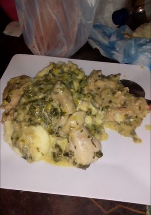 Una foto de Pollo al verdeo