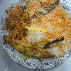 A picture of Fish Biryani.